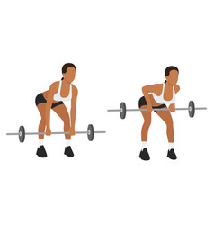 Woman Doing Bent Over Barbell Rows Exercise