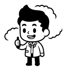 Funny Doctor Showing Thumbs Up - Cartoon