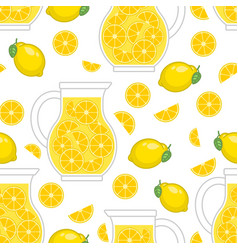 Lemonade In Jug Pattern Seamless Lemon Background