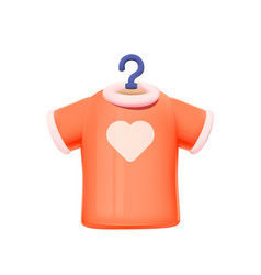 Orange T-shirt With Heart Design On Hanger