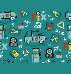 Seamless Pattern Of Car Mechanic Tools