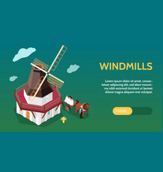 Windmills Isometric Web Banner