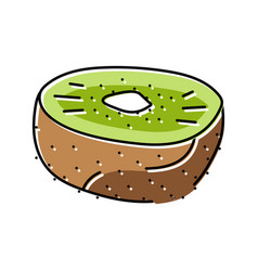 Cut Kiwi Fruit Green Color Icon