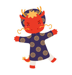 Cute Dragon Boy In Traditional Vietnamese Clothes