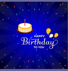 Happy Birthday Blue Background Color Social Media