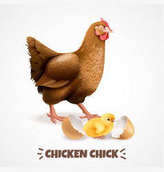 Hatching Chick Realistic Poster