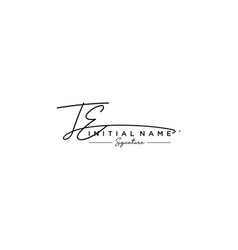 Initial Te Signature Logo Template Hand Drawn