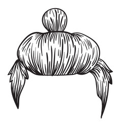 Man Bun Hair Hand Drawn