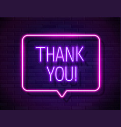 Thank You Realistic Neon Text Sign Isolated