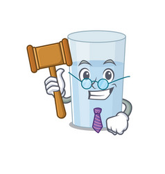 A Wise Judge Glass Water Mascot Wearing Glasses