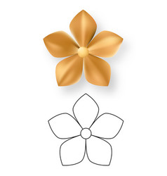 Golden Metal Pattern Flower Five Petal