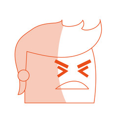 Red Silhouette Image Side View Face Cartoon Man