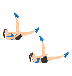 Woman Doing Side Crunch Leg Raise Exercise