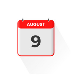 9th August Calendar Icon August 9 Calendar Date