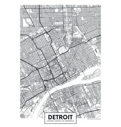 City Map Detroit Travel Poster Design