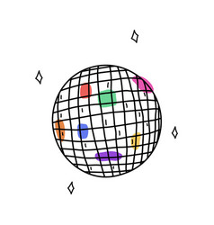 Hand Drawn Disco Ball Doodle Style