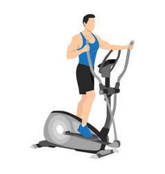 Man Doing Cross Trainer Machine Exercise