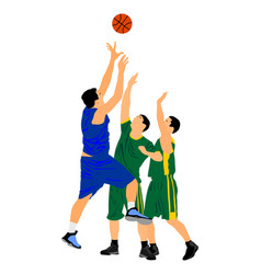 Basketball Players Fight For Ball And Position