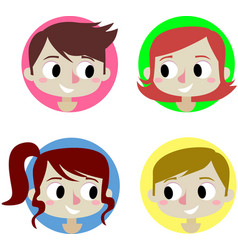 Heads Of Four Child Characters In Circles