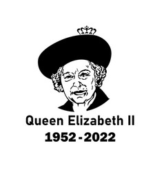 Queen Elizabeth Portrait Face 1952 2022 Black