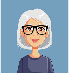 Senior Woman Cartoon Portrait