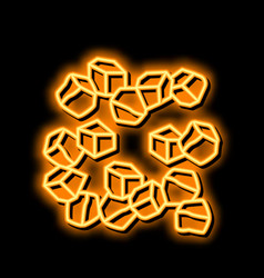 Cubes Cut Carrot Neon Glow Icon