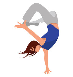 Girl Breakdancing On White Background