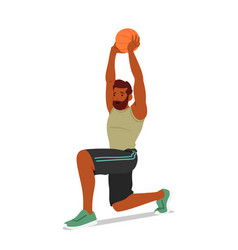 Fitness Man Lunges With Ball Engaging His Lower