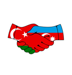 Handshake With Flags Turkey And Azerbaijan