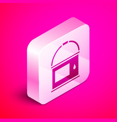 Isometric Paint Bucket Icon Isolated On Pink