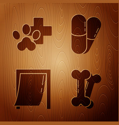 Set Dog Bone Veterinary Clinic Symbol Door