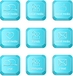 Social Media Key With Two Speech Bubble Sign