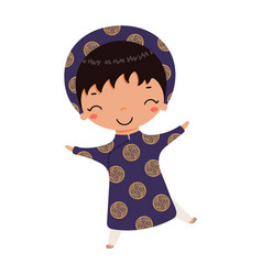 Cute Boy In Traditional Vietnamese Clothes Ao Dai