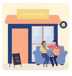 Furniture Store Buyers Parents With Child