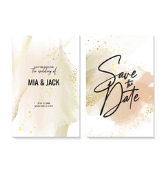 Minimalist Save The Date Rsvp Card Pink Gold Set