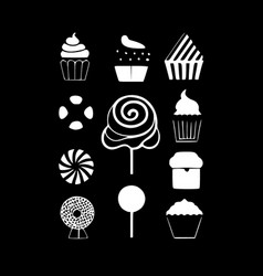 Sweets - Black And White Isolated Icon