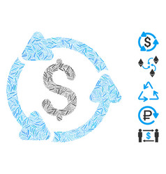 Line Collage Money Turnover Icon