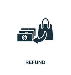 Refund Icon Monochrome Simple Line Retail Icon