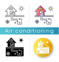 Geothermal Heating And Cooling System Icon