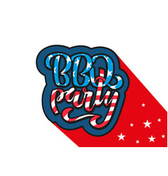 July 4th Bbq Party Lettering Invitation