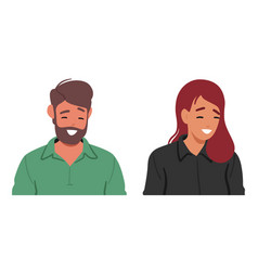 Man And Woman Faces Light Up With Joy Eyes Closed