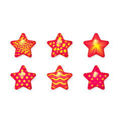 Red Stars Set Set Of Realistic Stars