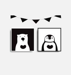 Two Posters For Wall Decoration Polar Bear