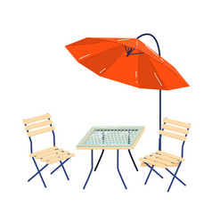 Outdoor Patio Furniture With Orange Umbrella