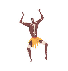 African Ritual Dance Man Dancing Wearing