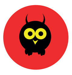 Black Owl On A White Background