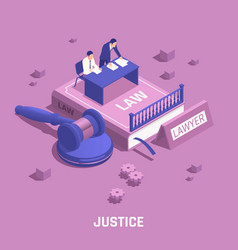 Law Justice Isometric Composition