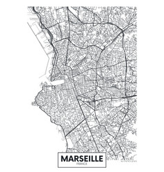 City Map Marseille Travel Poster Design