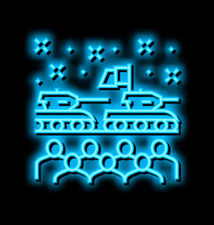 Military Parade Neon Glow Icon