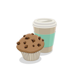 Muffin And Paper Coffee Cup Breakfast